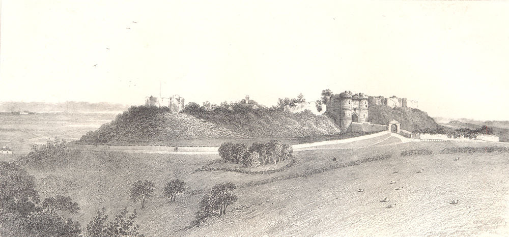 ISLE OF WIGHT. Carisbrooke Castle 1864 old antique vintage print picture